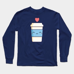 Hearty Cute Kawaii Coffee Long Sleeve T-Shirt